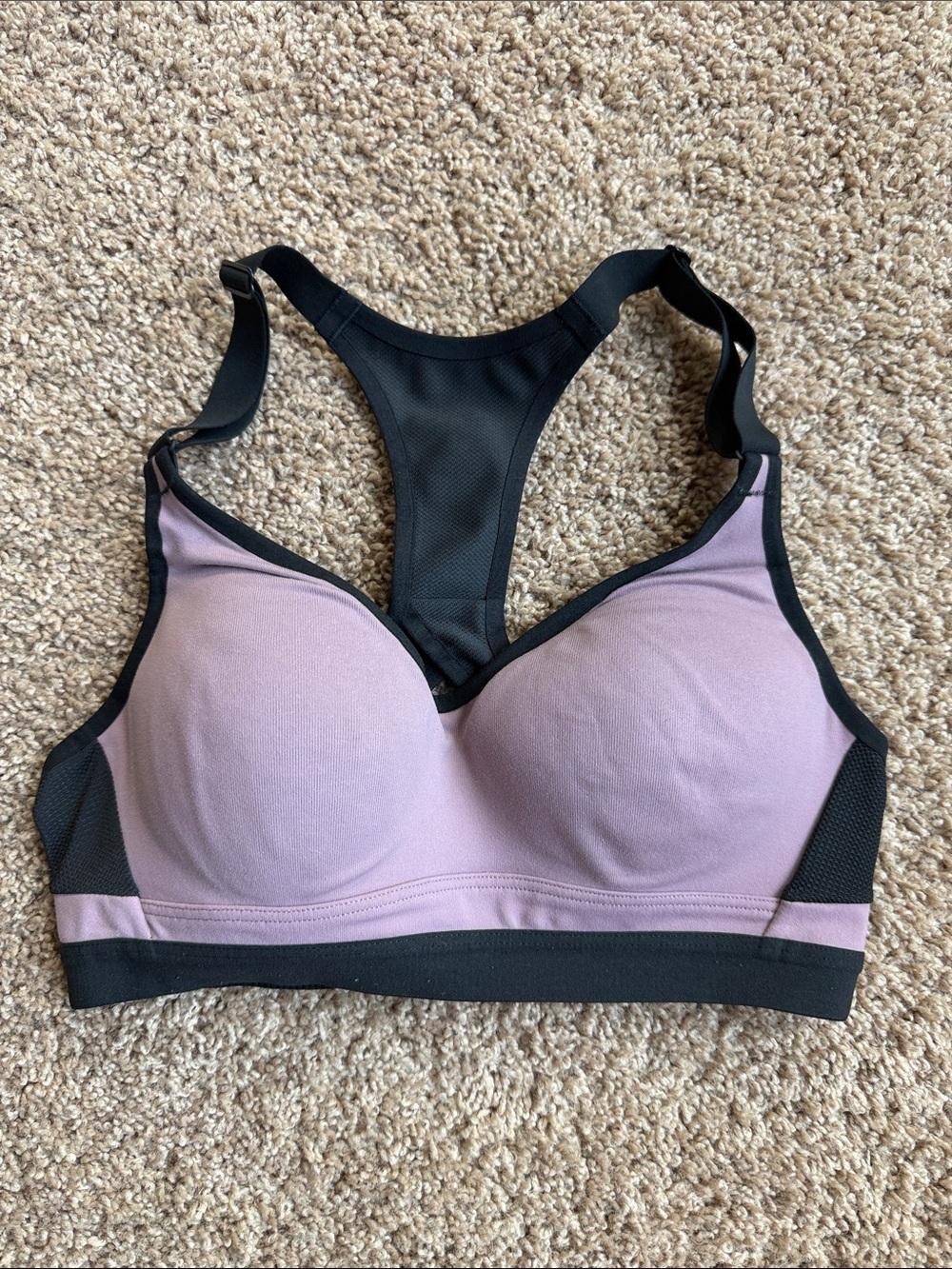 Victoria's Secret Mauve and Black Racerback Sports Bra Size M